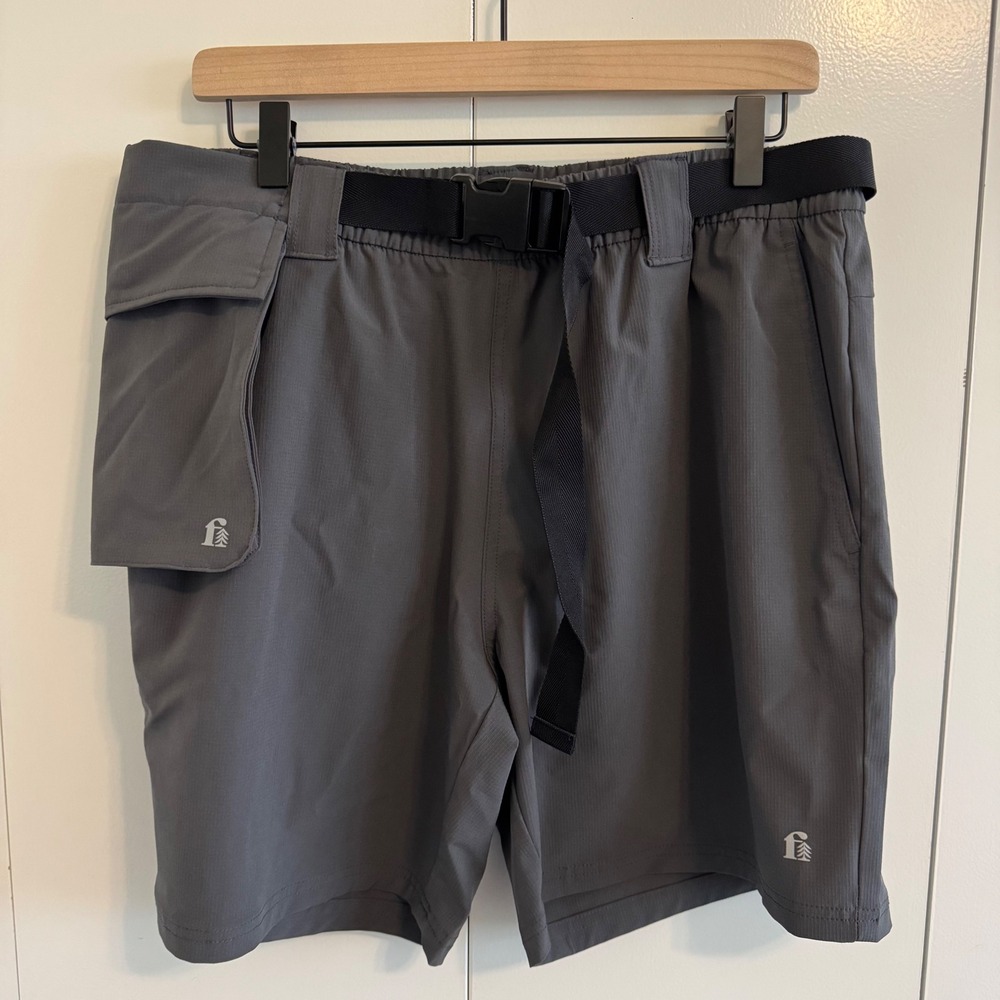 Fielder Bonobos Mens Grey Ripstop Cargo Utility Shorts 7 Inch Inseam Size M